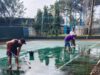 PELTI Kota Banjar Renovasi Lapangan Tenis Taman Kota