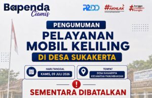 Bapenda Ciamis Tunda Layanan Mobil Keliling di Desa Sukakerta, Jadwal Baru akan Segera Diumumkan