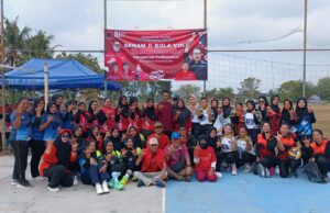 Sambut HUT RI ke-81, PAC PDI Perjuangan Purwaharja Gelar Senam Sehat dan Turnamen Voli